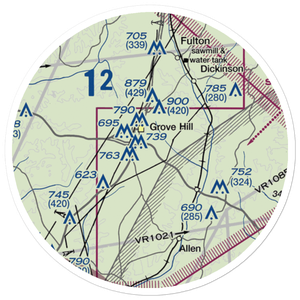 Grove Hill Municipal Airport (3A0) VFR Sectional Sticker (20 mile)
