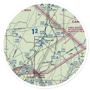 Grove Hill Municipal Airport (3A0) VFR Sectional Sticker (30 mile)