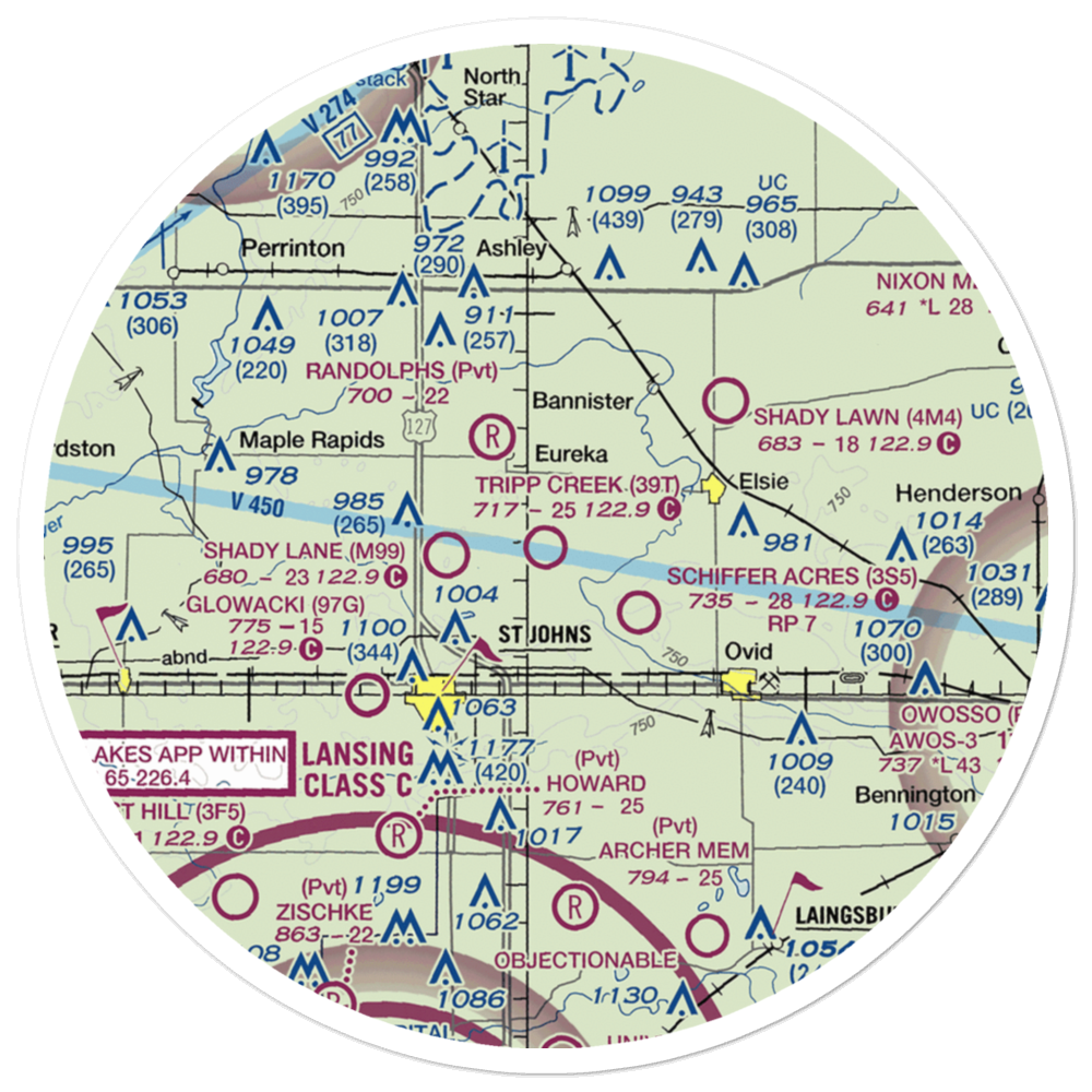Tripp Creek Airport (39T) VFR Sectional Sticker (30 mile) 