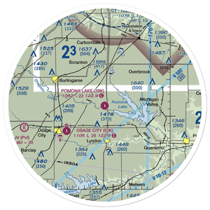 Pomona Lake Airport (39K) VFR Sectional Sticker (30 mile)