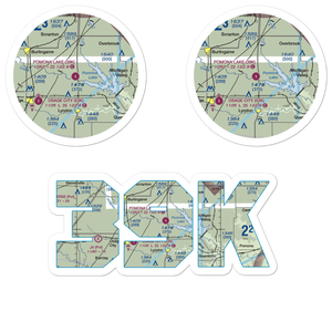 Pomona Lake Airport (39K) VFR Sectional Sticker Pack