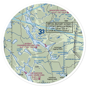 Nugent Chamberlain Lake Seaplane Base (39B) VFR Sectional Sticker (30 mile)