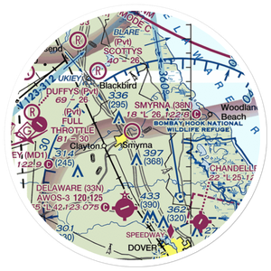 Smyrna Airport (38N) VFR Sectional Sticker (20 mile)