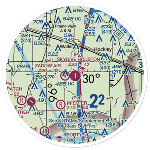 Skydive Houston Airport (37X) VFR Sectional Sticker (20 mile)