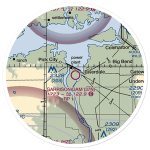 Garrison Dam Recreational Airpark (37N) VFR Sectional Sticker (20 mile)