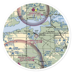 Garrison Dam Recreational Airpark (37N) VFR Sectional Sticker (30 mile)