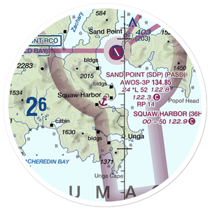 Squaw Harbor Seaplane Base (36H) VFR Sectional Sticker (20 mile)