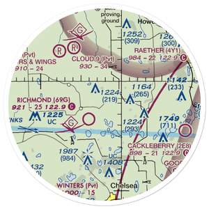 Carriage Lane Airport (35L) VFR Sectional Sticker (20 mile)