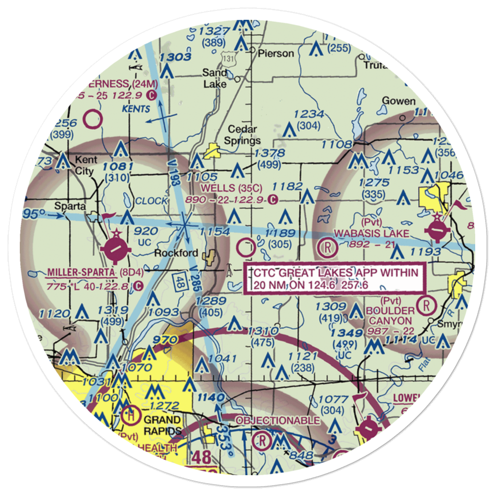 Wells Airport (35C) VFR Sectional Sticker (30 mile) 