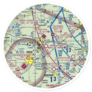 Merillat Airport (34G) VFR Sectional Sticker (30 mile)
