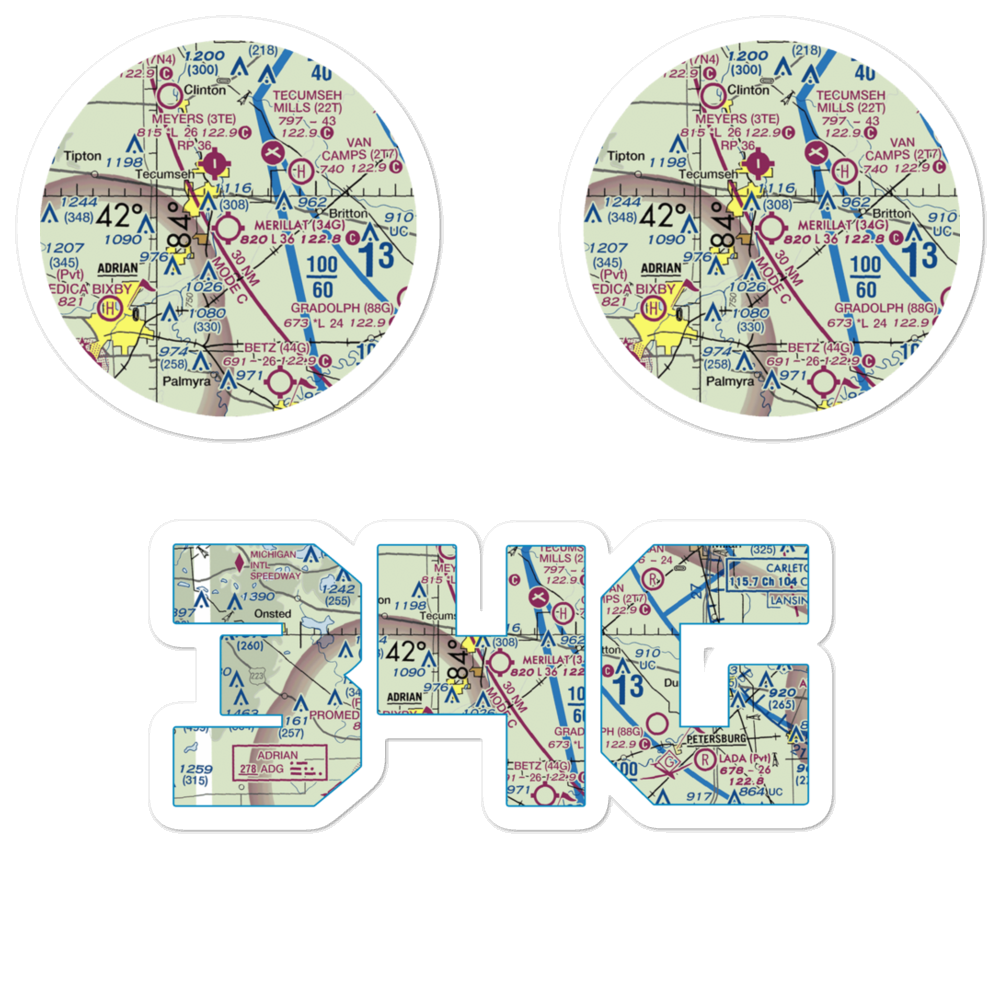 Merillat Airport (34G) VFR Sectional Sticker Pack 