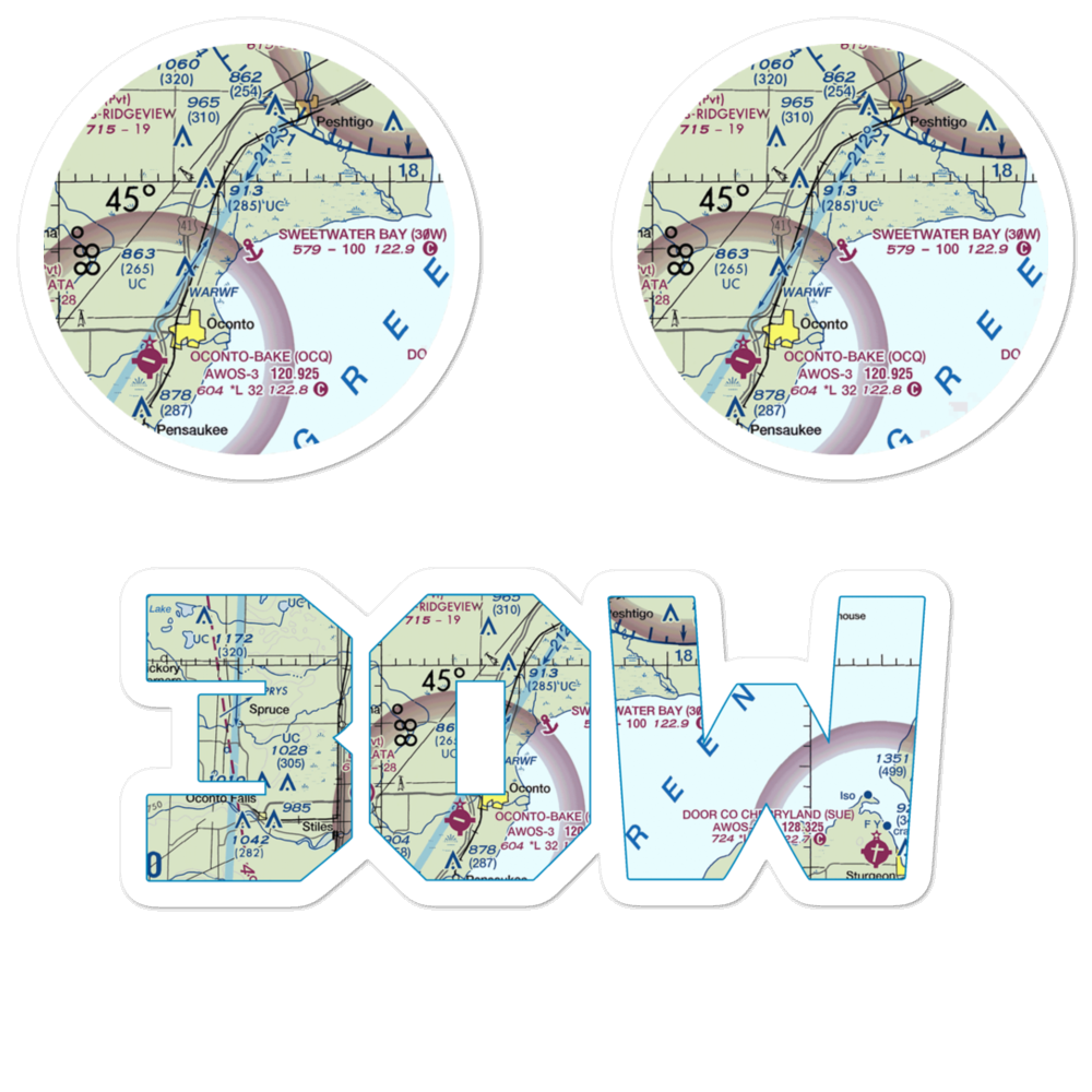 Sweetwater Bay Seaplane Base (30W) VFR Sectional Sticker Pack 