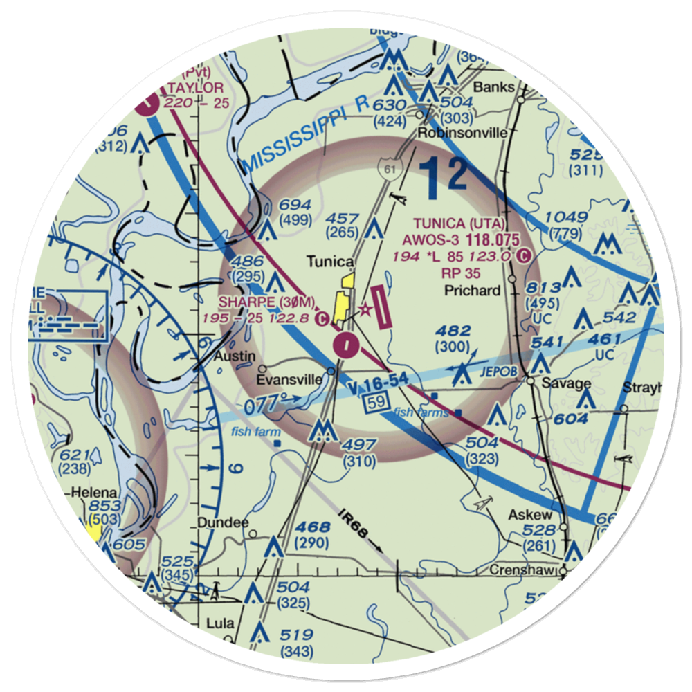 Ralph M Sharpe Airport (30M) VFR Sectional Sticker (30 mile) 