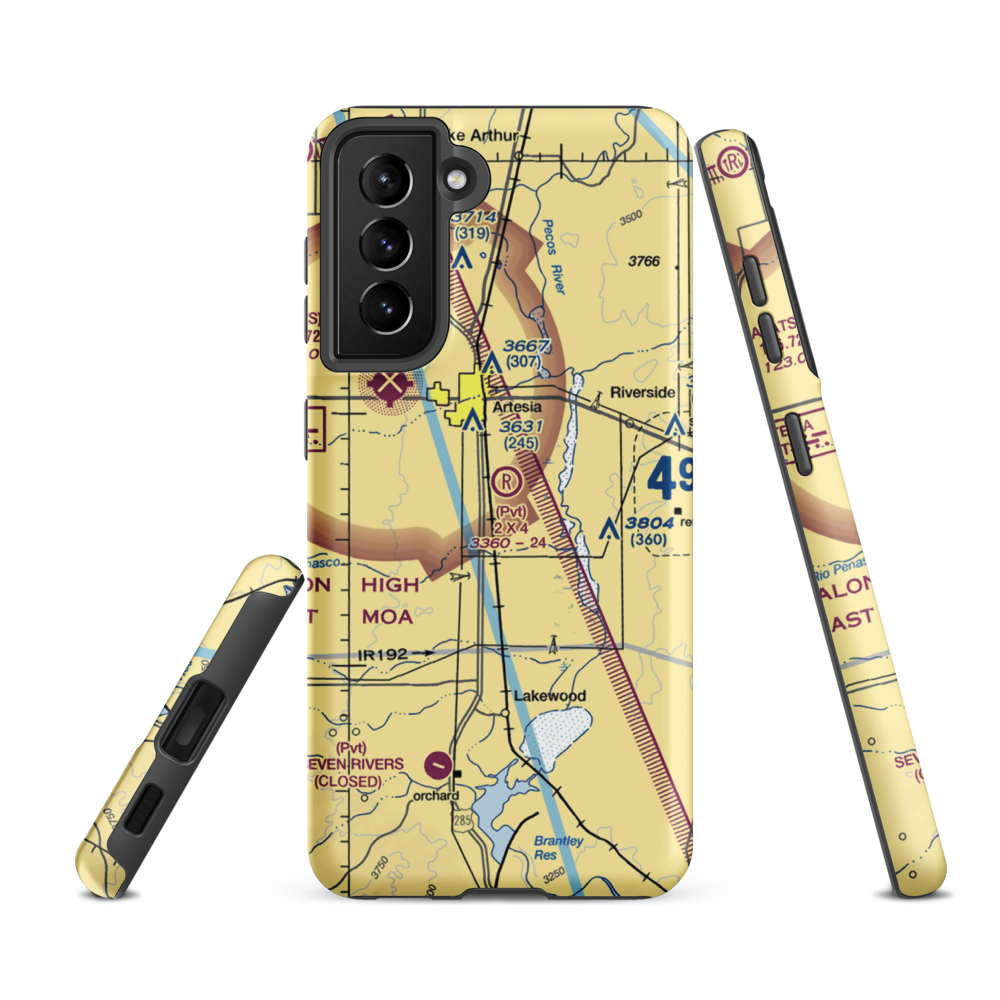 2 X 4 Ranch Airport (NM47) VFR Sectional Samsung Phone Case Samsung Galaxy S21 FE model shown