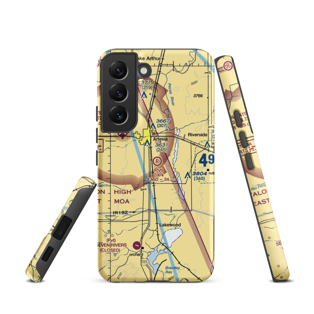 2 X 4 Ranch Airport (NM47) VFR Sectional Samsung Phone Case Samsung Galaxy S22 model shown