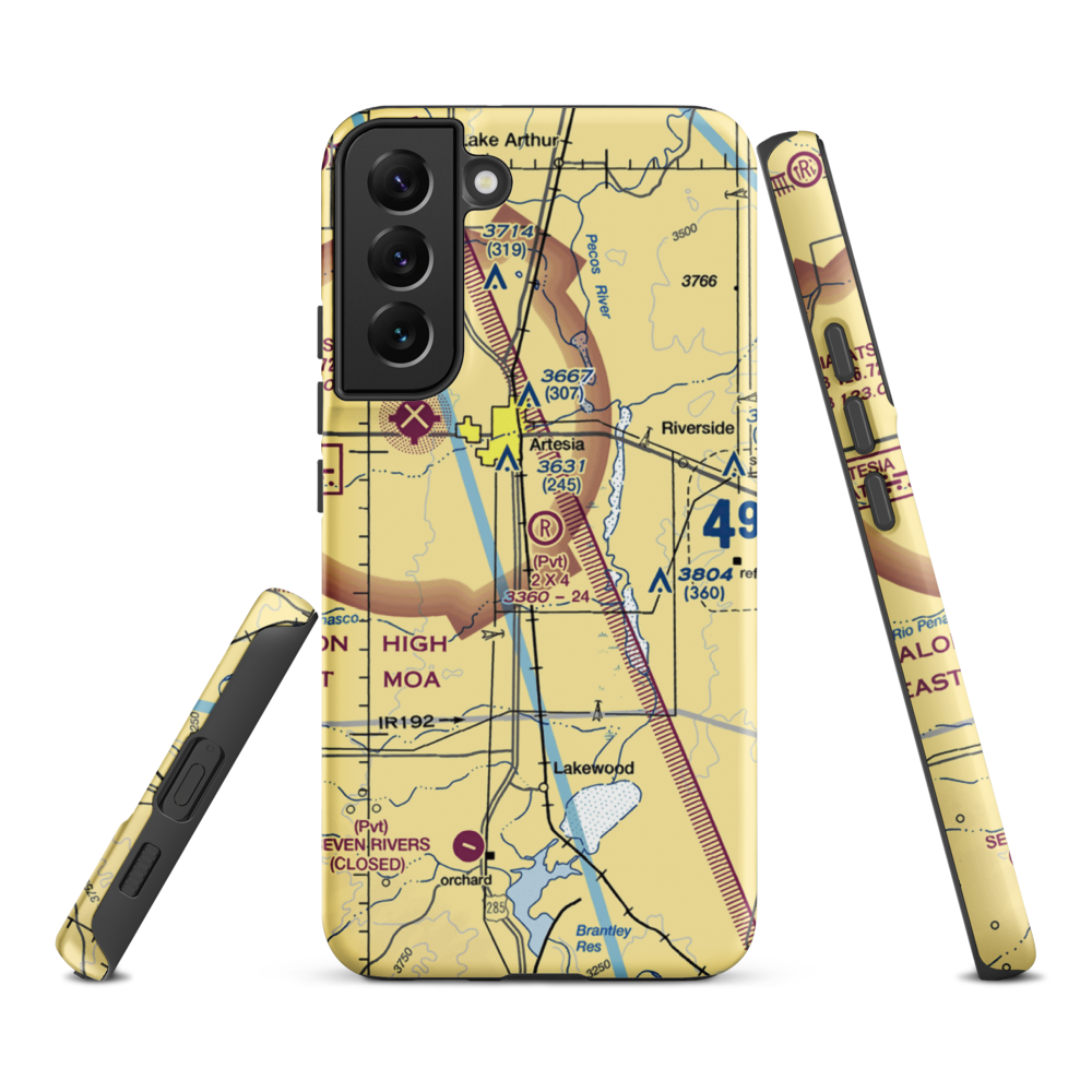 2 X 4 Ranch Airport (NM47) VFR Sectional Samsung Phone Case Samsung Galaxy S22 Plus model shown