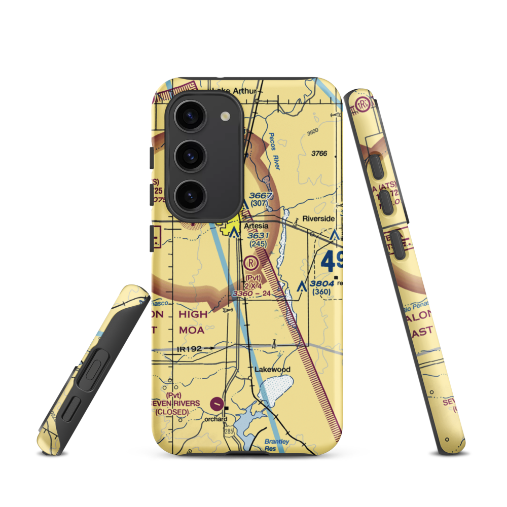 2 X 4 Ranch Airport (NM47) VFR Sectional Samsung Phone Case Samsung Galaxy S23 model shown