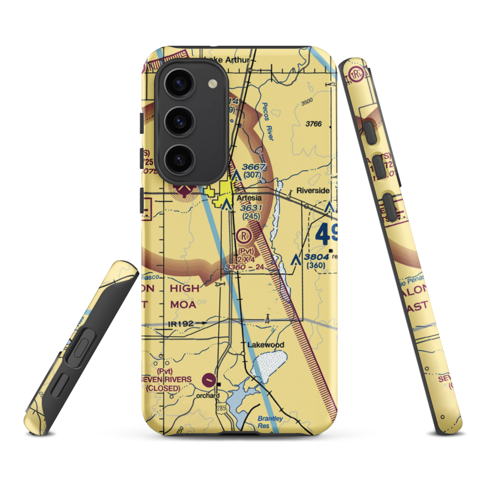 2 X 4 Ranch Airport (NM47) VFR Sectional Samsung Phone Case Samsung Galaxy S23 Plus model shown