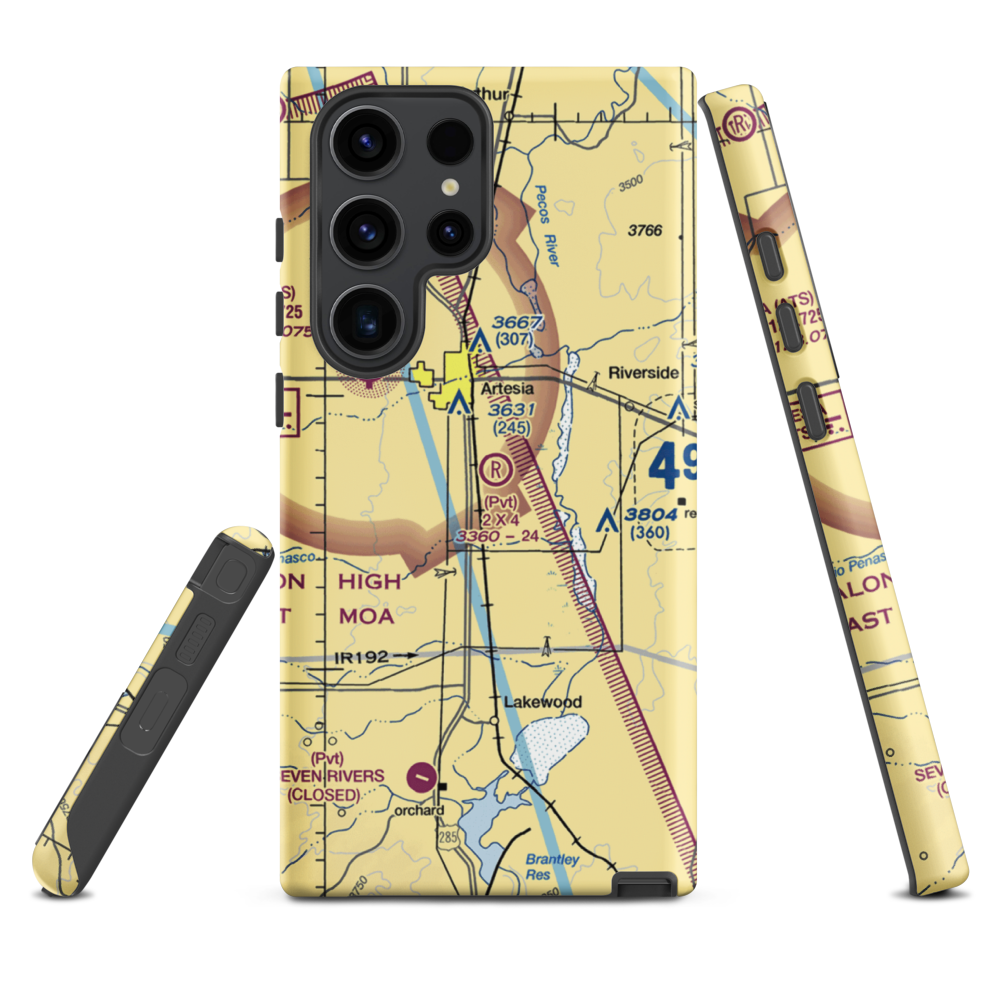 2 X 4 Ranch Airport (NM47) VFR Sectional Samsung Phone Case Samsung Galaxy S23 Ultra model shown