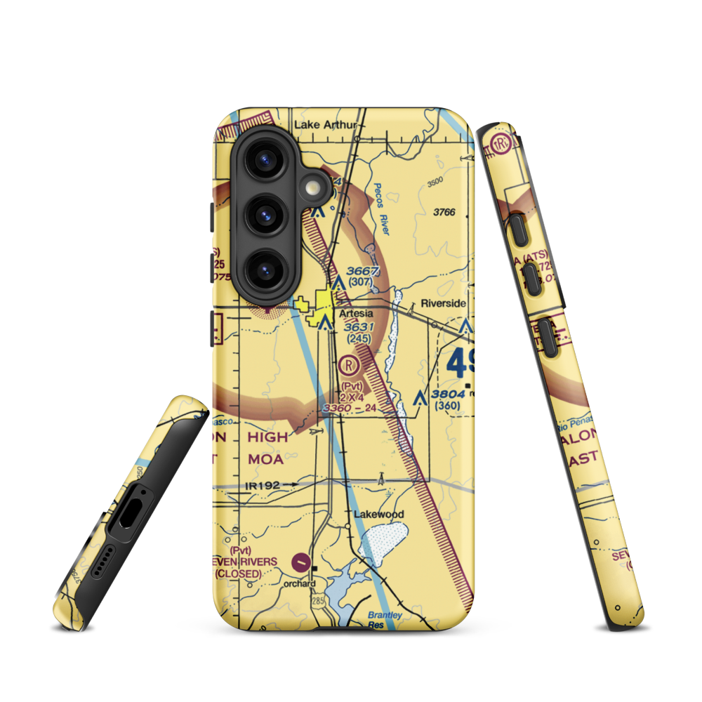 2 X 4 Ranch Airport (NM47) VFR Sectional Samsung Phone Case Samsung Galaxy S24 model shown