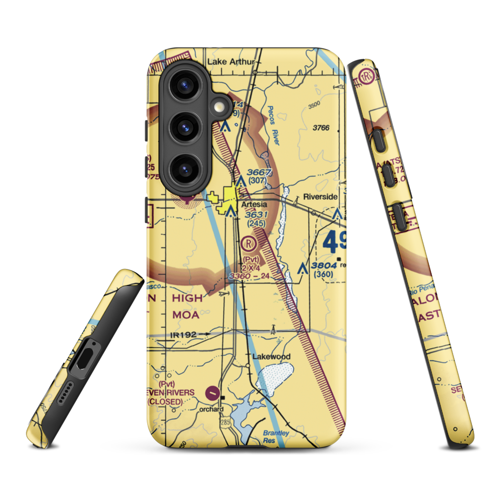2 X 4 Ranch Airport (NM47) VFR Sectional Samsung Phone Case Samsung Galaxy S24 Plus model shown