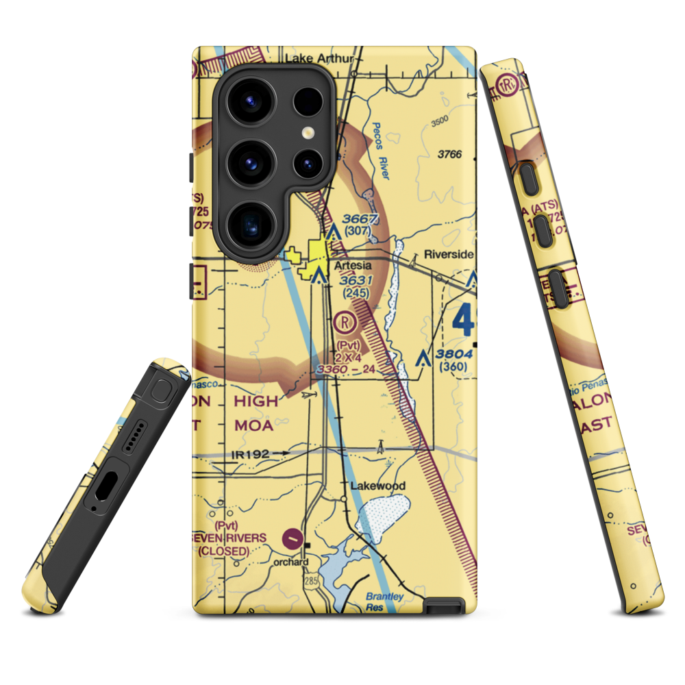 2 X 4 Ranch Airport (NM47) VFR Sectional Samsung Phone Case Samsung Galaxy S24 Ultra model shown