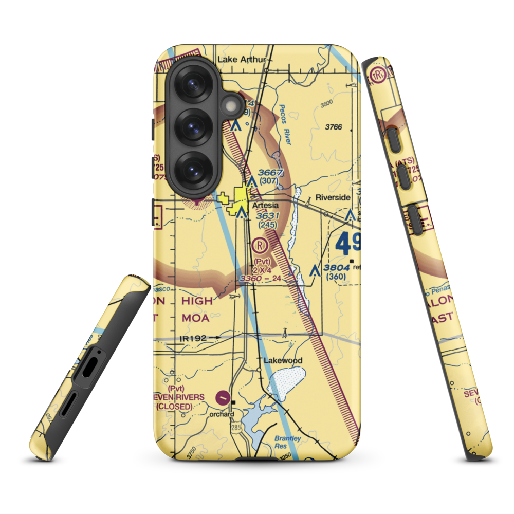 2 X 4 Ranch Airport (NM47) VFR Sectional Samsung Phone Case Samsung Galaxy S25 Plus model shown