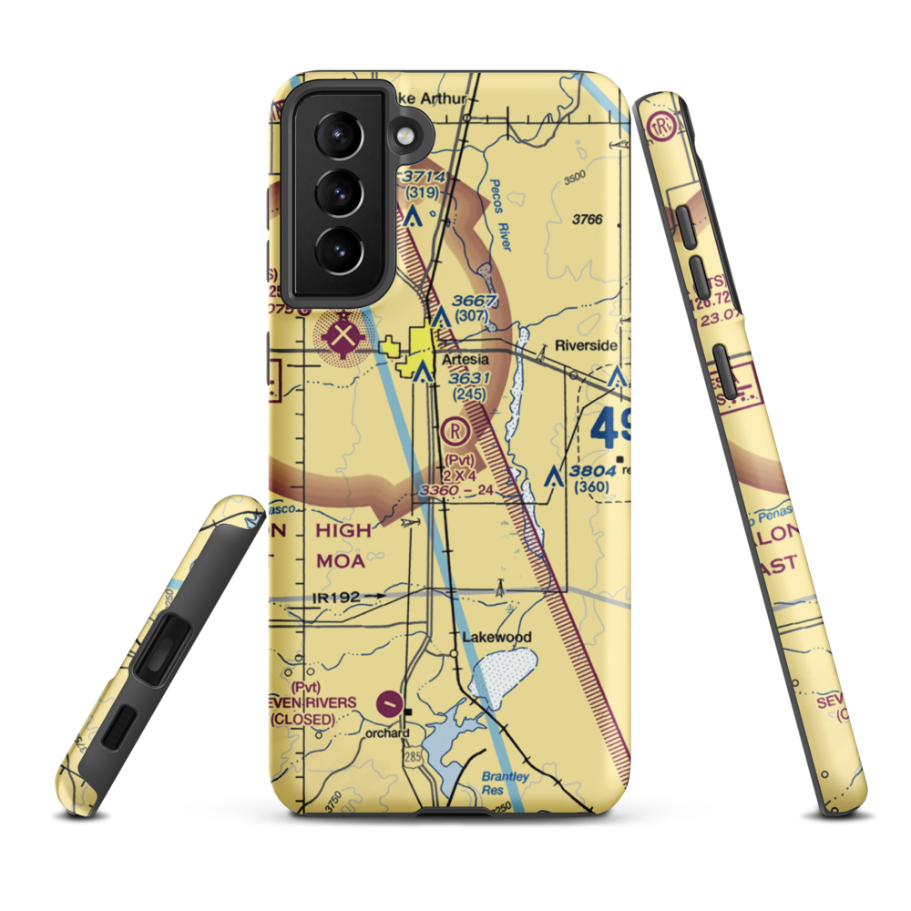 2 X 4 Ranch Airport (NM47) VFR Sectional Samsung Phone Case Samsung Galaxy S21 FE model shown