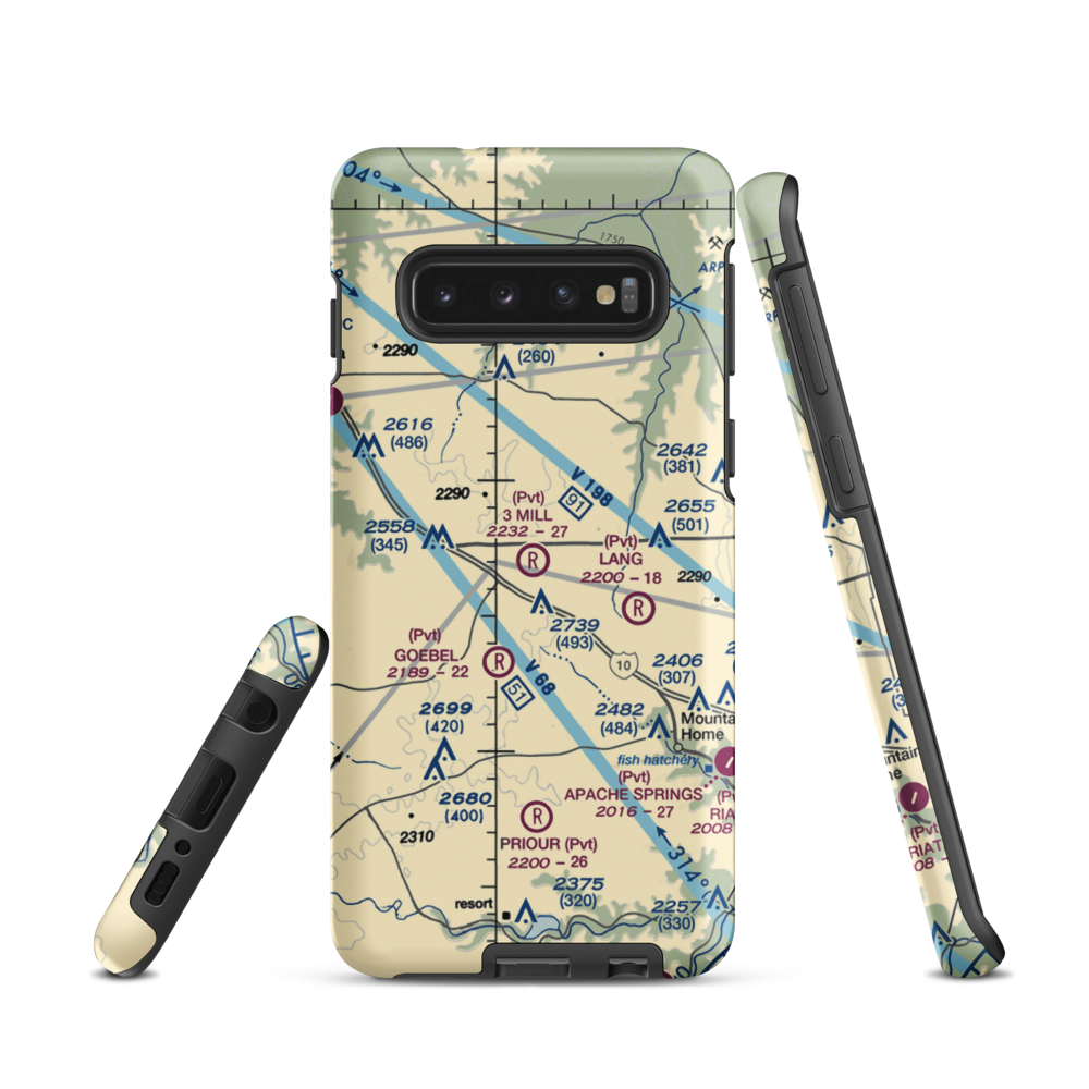 3 Mill Ranch Airport (44XS) VFR Sectional Samsung Phone Case Samsung Galaxy S10 model shown