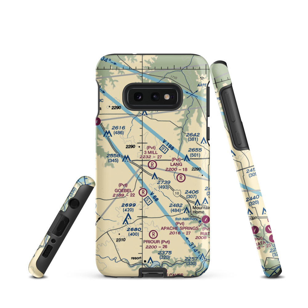 3 Mill Ranch Airport (44XS) VFR Sectional Samsung Phone Case Samsung Galaxy S10 Plus model shown