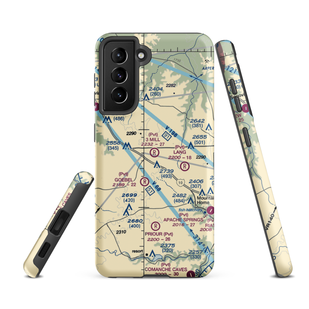 3 Mill Ranch Airport (44XS) VFR Sectional Samsung Phone Case Samsung Galaxy S21 FE model shown