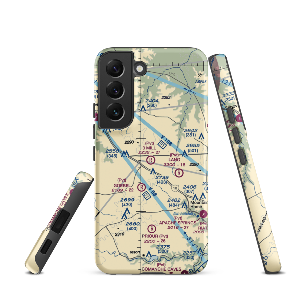 3 Mill Ranch Airport (44XS) VFR Sectional Samsung Phone Case Samsung Galaxy S22 model shown