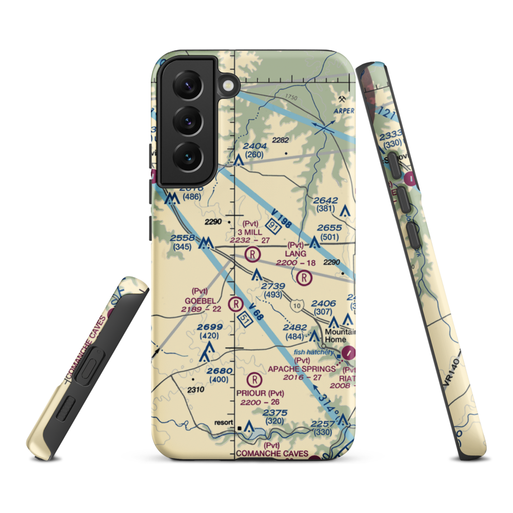 3 Mill Ranch Airport (44XS) VFR Sectional Samsung Phone Case Samsung Galaxy S22 Plus model shown
