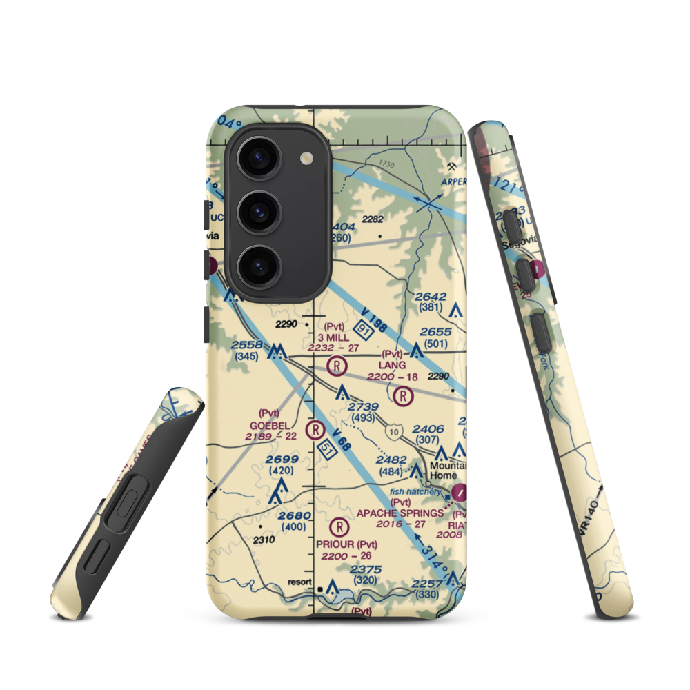 3 Mill Ranch Airport (44XS) VFR Sectional Samsung Phone Case Samsung Galaxy S23 model shown