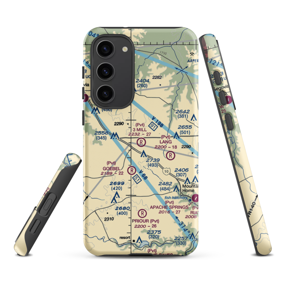 3 Mill Ranch Airport (44XS) VFR Sectional Samsung Phone Case Samsung Galaxy S23 Plus model shown