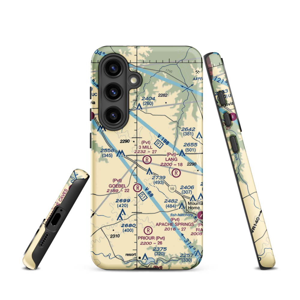 3 Mill Ranch Airport (44XS) VFR Sectional Samsung Phone Case Samsung Galaxy S24 model shown