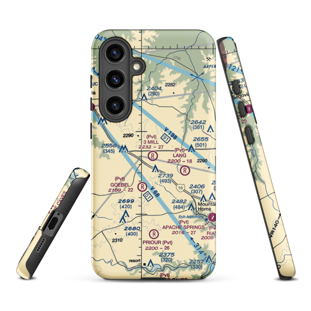 3 Mill Ranch Airport (44XS) VFR Sectional Samsung Phone Case Samsung Galaxy S24 Plus model shown