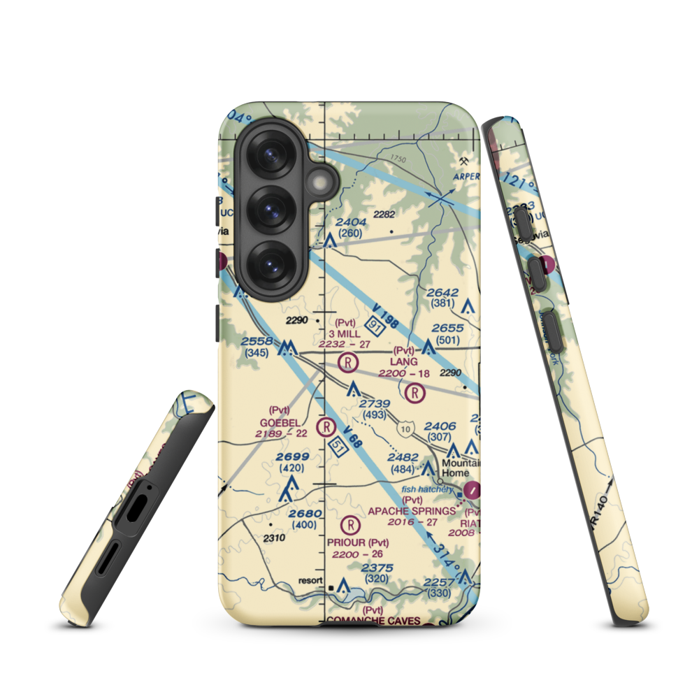 3 Mill Ranch Airport (44XS) VFR Sectional Samsung Phone Case Samsung Galaxy S25 model shown