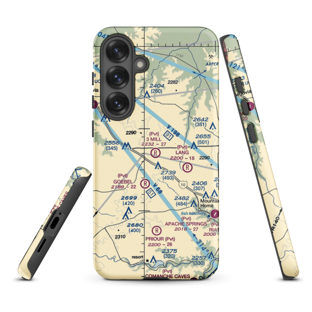 3 Mill Ranch Airport (44XS) VFR Sectional Samsung Phone Case Samsung Galaxy S25 Plus model shown