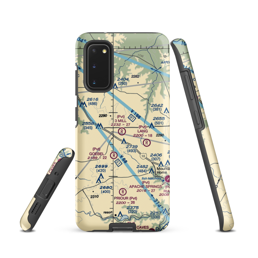 3 Mill Ranch Airport (44XS) VFR Sectional Samsung Phone Case Samsung Galaxy S20 model shown