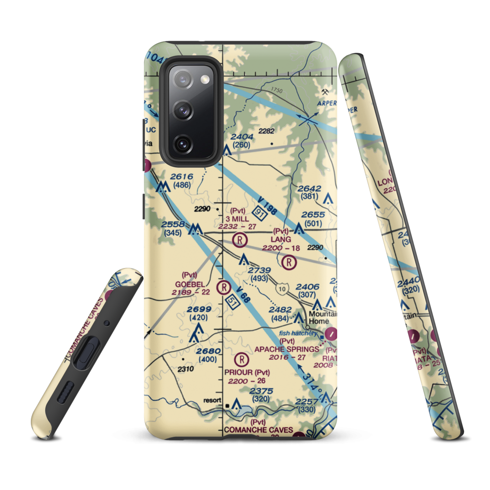 3 Mill Ranch Airport (44XS) VFR Sectional Samsung Phone Case Samsung Galaxy S20 FE model shown