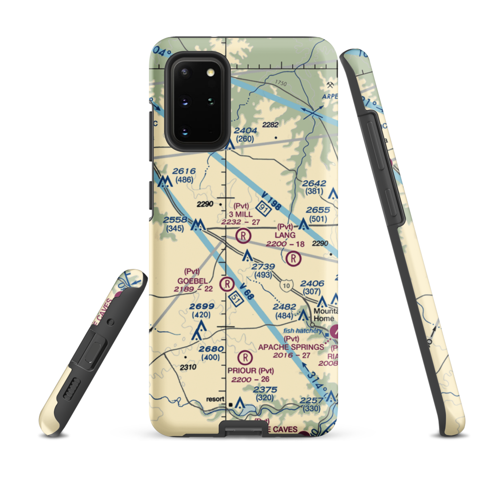 3 Mill Ranch Airport (44XS) VFR Sectional Samsung Phone Case Samsung Galaxy S20 Plus model shown