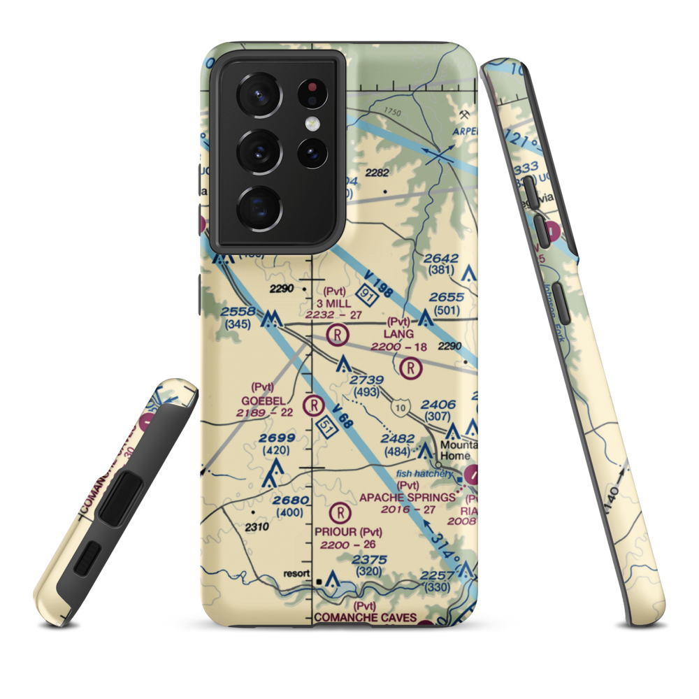 3 Mill Ranch Airport (44XS) VFR Sectional Samsung Phone Case Samsung Galaxy S21 Ultra model shown