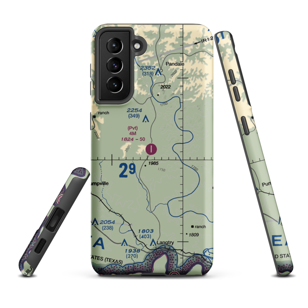 4M Ranch Airfield (48TE) VFR Sectional Samsung Phone Case Samsung Galaxy S21 Plus model shown
