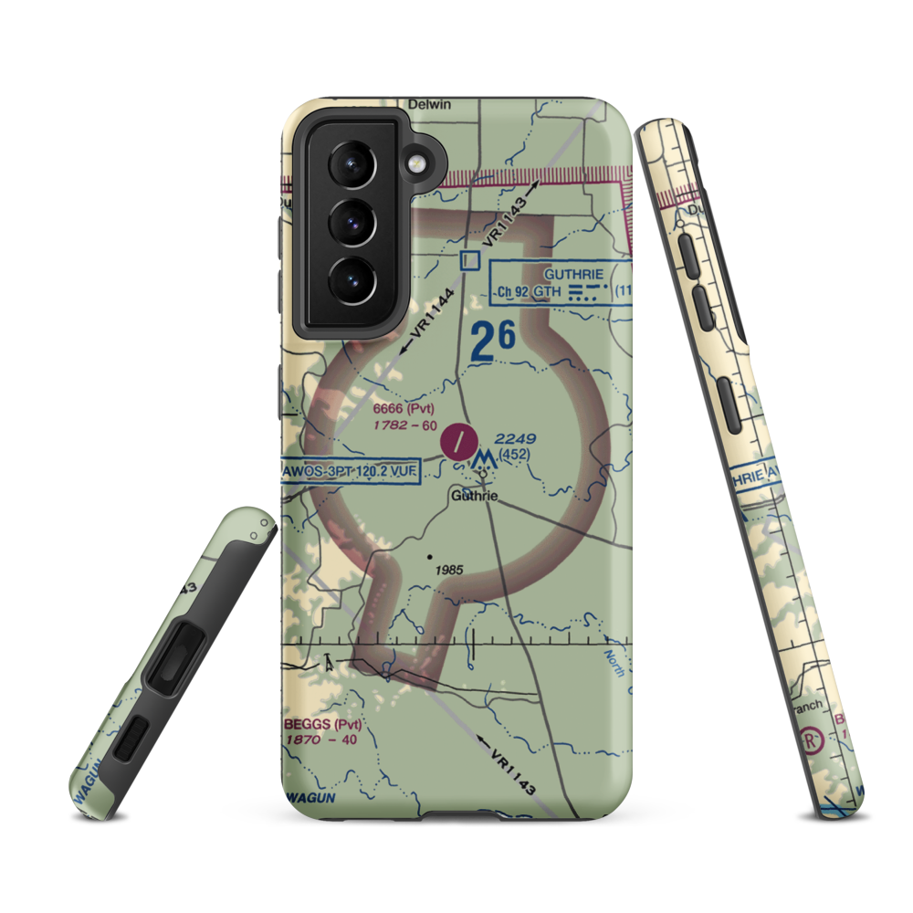 6666 Ranch Airport (6TE6) VFR Sectional Samsung Phone Case Samsung Galaxy S21 FE model shown