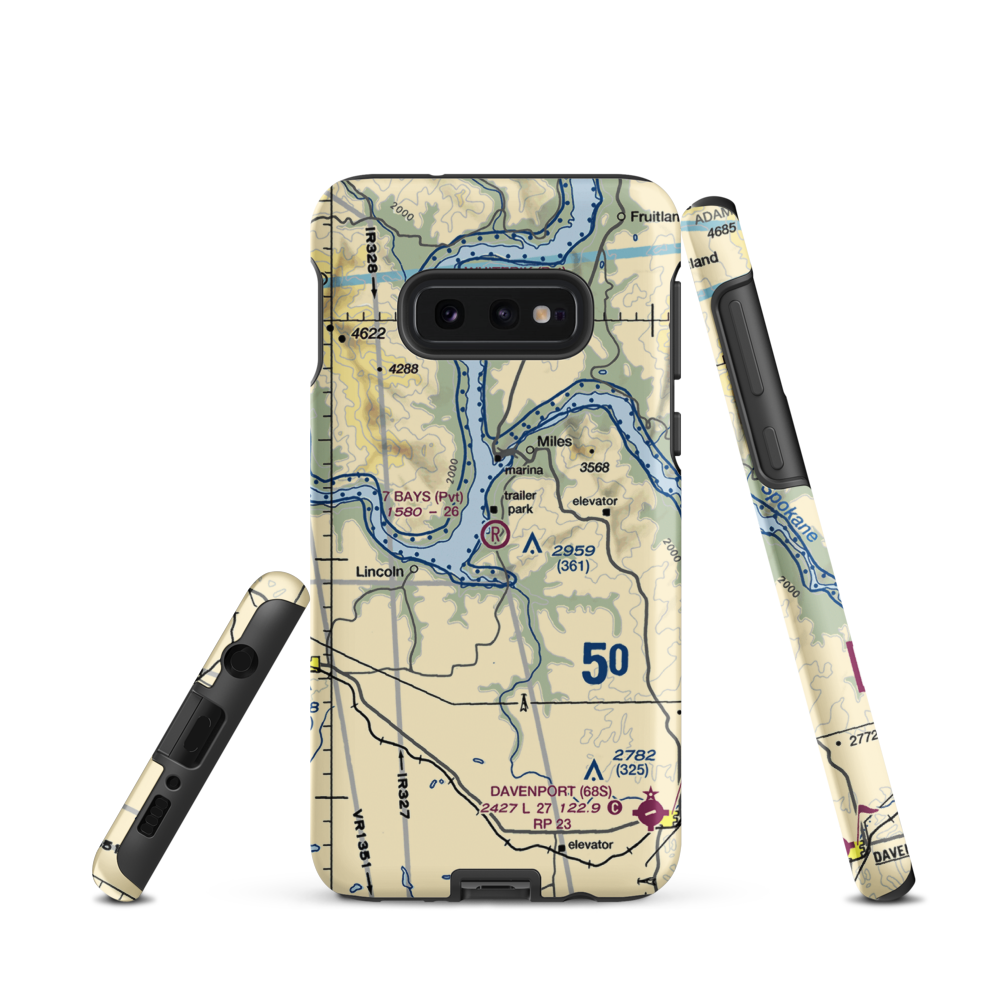 7 Bays Airport (73WA) VFR Sectional Samsung Phone Case Samsung Galaxy S10e model shown