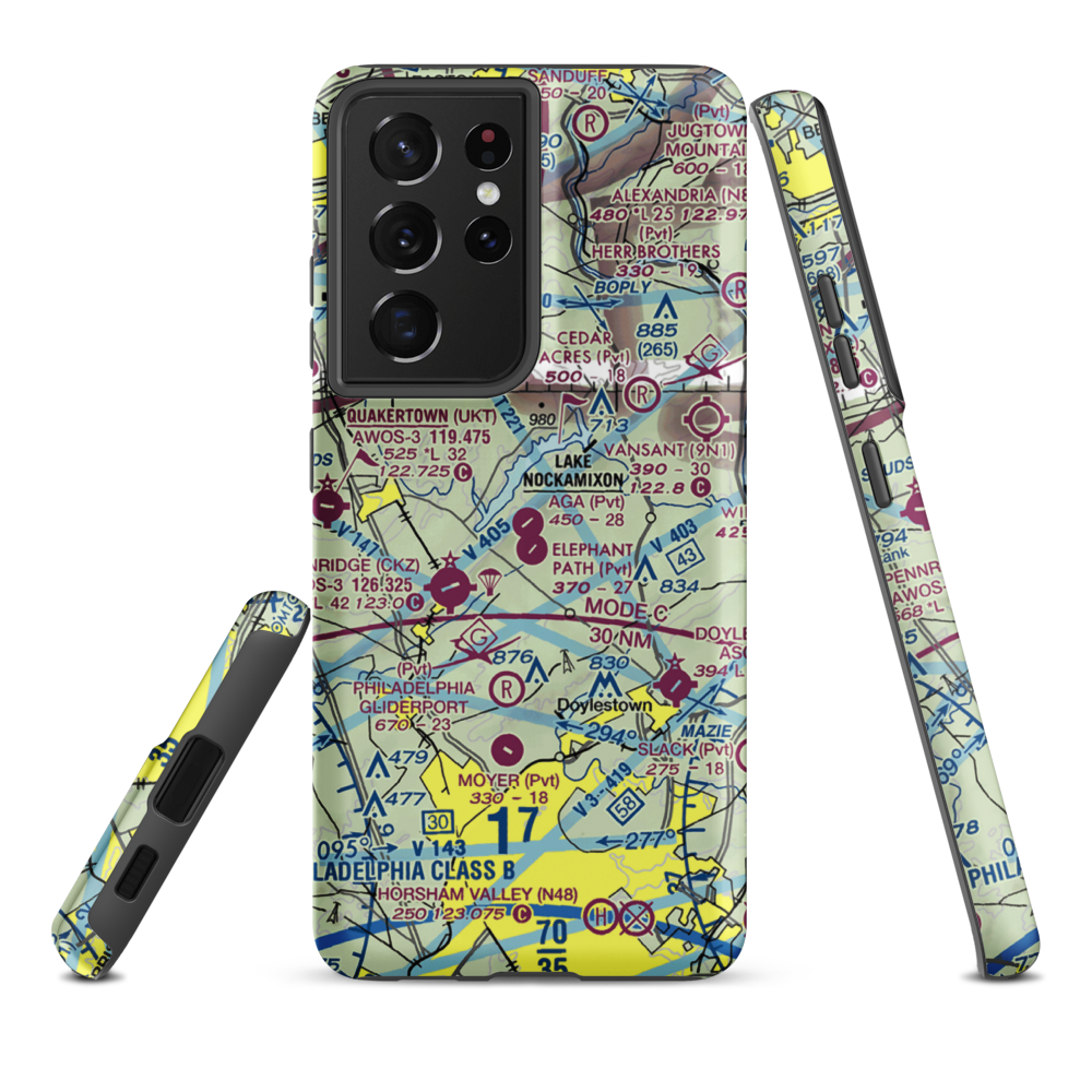 A G A Farms Airport (61PN) VFR Sectional Samsung Phone Case Samsung Galaxy S21 Ultra model shown