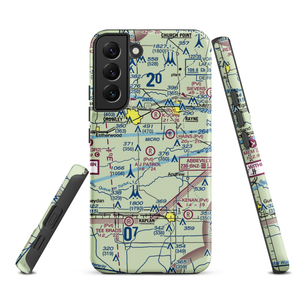 A J Patrol Airport (LS09) VFR Sectional Samsung Phone Case Samsung Galaxy S22 Plus model shown