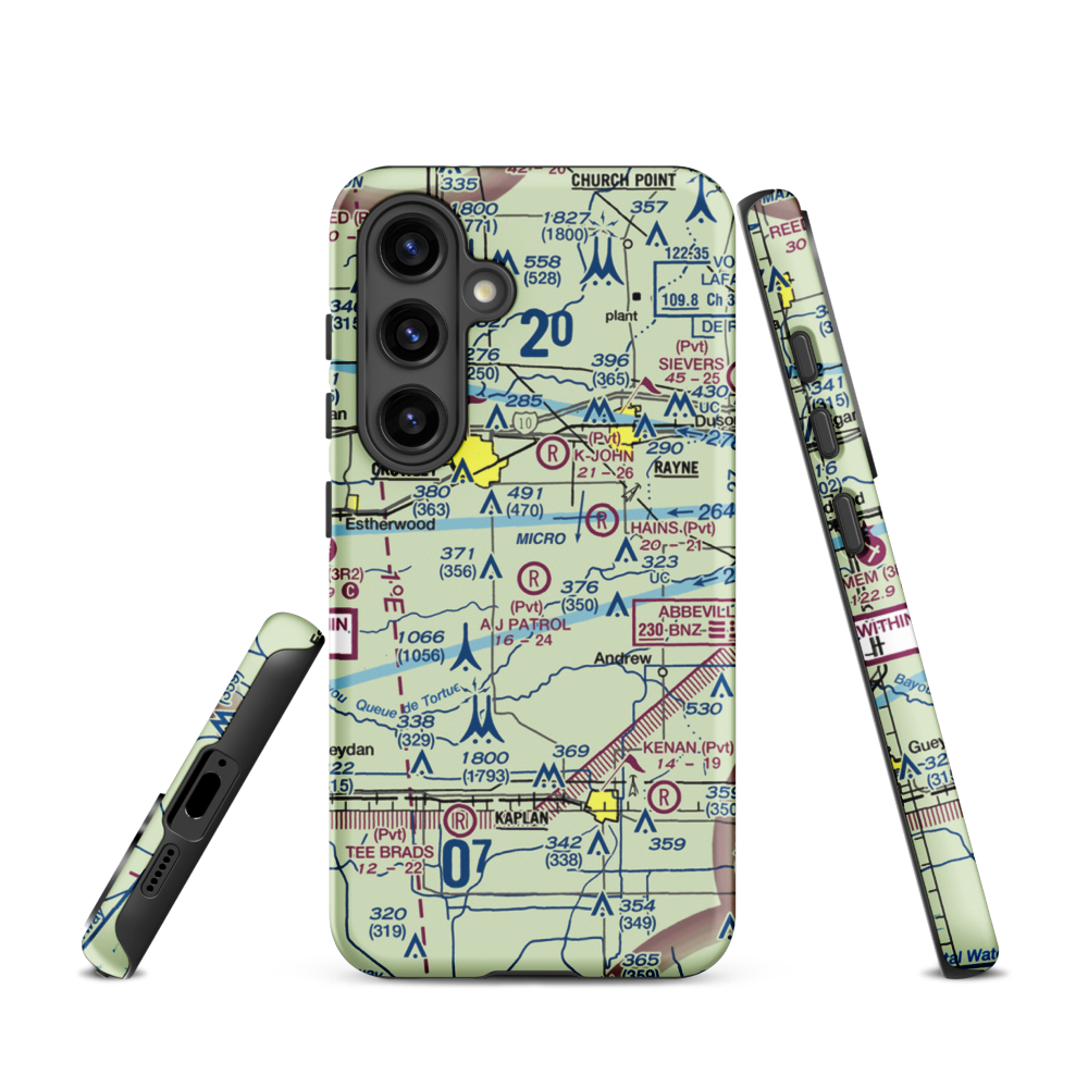 A J Patrol Airport (LS09) VFR Sectional Samsung Phone Case Samsung Galaxy S24 model shown