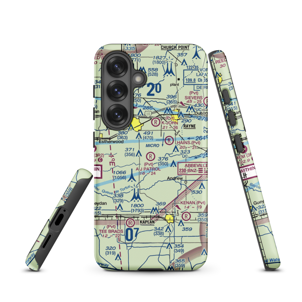 A J Patrol Airport (LS09) VFR Sectional Samsung Phone Case Samsung Galaxy S25 model shown